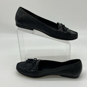 Ferrari Womens Black Leather Driving Loafers Shoes Size 8 1/2 N Quiet Luxury